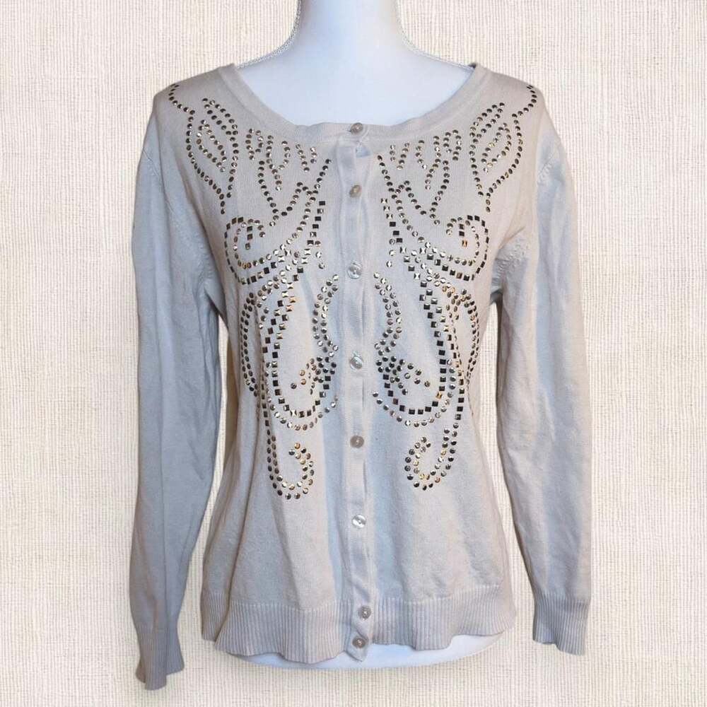 Studded Cardigan Sweater